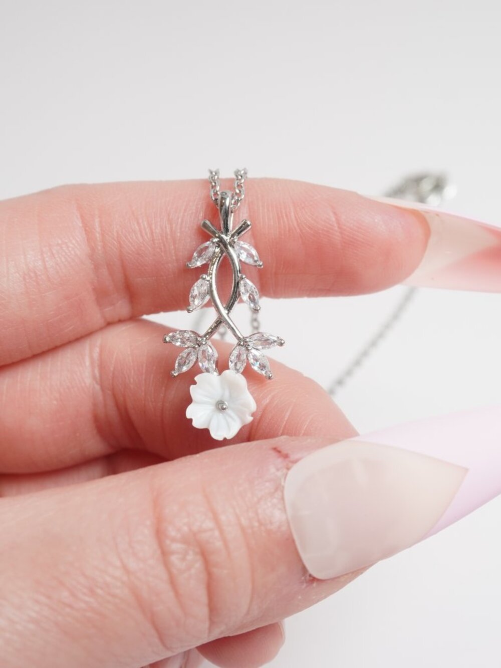 Flower silver Necklace luxury cute